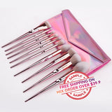 【SAMPLE】10 pcs Rose Gold Laser Makeup Brush Set -【Free Shipping On Mix Order Over $39.9】
