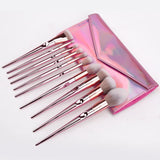 10 pcs Rose Gold Laser Makeup Brush Set - MSmakeupoem.com