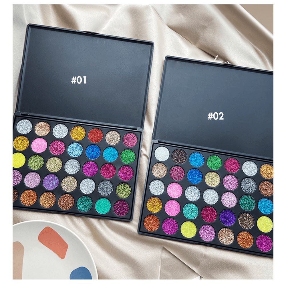 35 Colors Glitter Eyeshadow Palette - MSmakeupoem.com