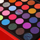 35 Color Matte Shimmer Glitter Black Eyeshadow Palette - MSmakeupoem.com