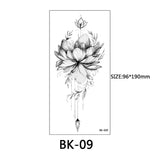40 types d'autocollants de tatouage de fleur de croquis