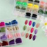 12 Color Solid Fake Nail Patches