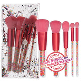 【SAMPLE】5 pcs candy color makeup brushes (with bag)  -【Free Shipping On Mix Order Over $39.9】