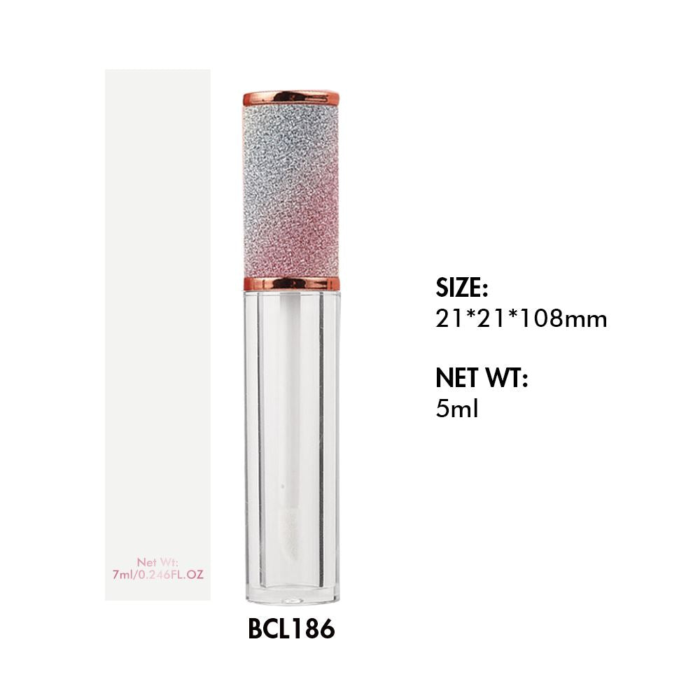 Customized Lipstick / Lip Gloss Flash Drill Cap & Clear Tube