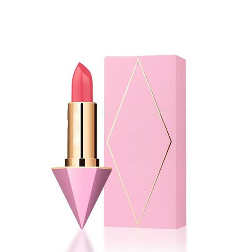 Private Label Custom Mineral waterproof long lasting Pink Diamond Shape Matte plumping lipstick