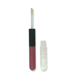 Tube de brillant à lèvres en plastique souple transparent sec avec pinceau à lèvres