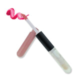 Trockene transparente Lipgloss-Tube aus weichem Kunststoff mit Lippenpinsel