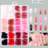 12 Color Solid Fake Nail Patches