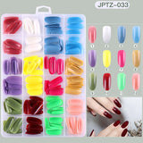 12 Color Solid Fake Nail Patches