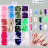 12 Color Solid Fake Nail Patches