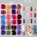 12 Color Solid Fake Nail Patches