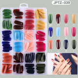 12 Color Solid Fake Nail Patches