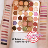 【MUESTRA】Recién llegado Paleta de sombras de ojos de 30 colores de rosa brillante/Sombra de ojos vegana con logotipo personalizado -【Envío gratis en pedidos mixtos superiores a $39.9】