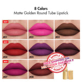 【PROBE】 8-farbiger mattgoldener Lippenstift in runder Tube - 【Kostenloser Versand bei Mischbestellung über 39,9 $】
