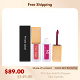 50PCS of 29 Colors Gold Lid Square Tube Lipsticks -LOW PRICE(COLORS SENT RANDOMLY)