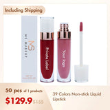 Rouge à lèvres liquide antiadhésif 39 couleurs (50pcs livraison gratuite)