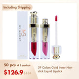 Gold Inner Non-stick Liquid Lipstick Private Label（50pcs free shipping）