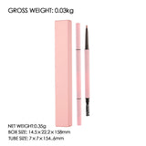 Lápiz de cejas de repuesto redondo ultrafino de doble extremo con aspecto rosa de 6 colores