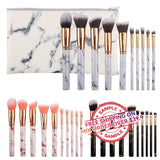 10pcs marble brushes（with bag） - MSmakeupoem.com