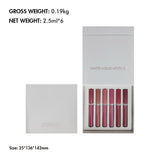 6-Color Matte Liquid Lipstick Set