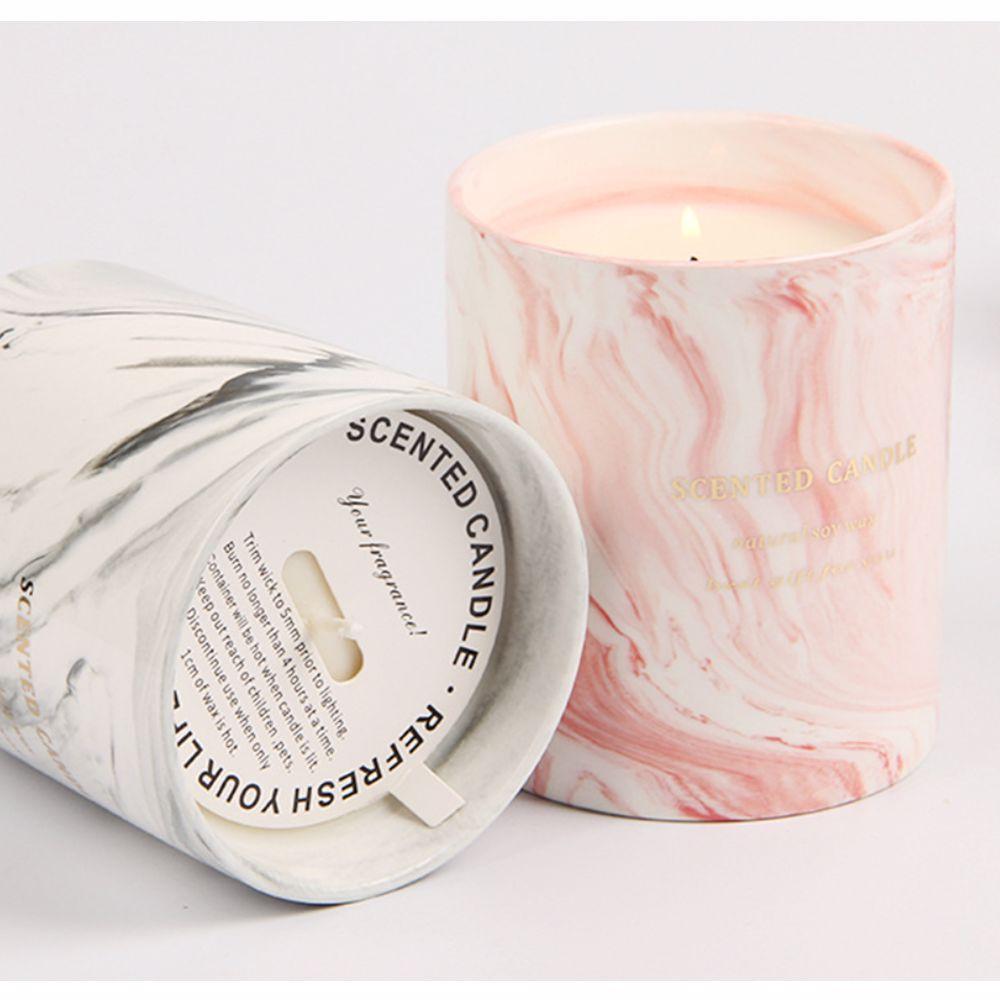 2 Colors Fine Marbled Ceramic Cup Scented Candle