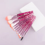 10PCS Cosmetic Brushes Set With Crystal Handle