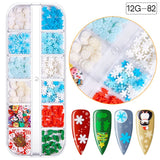 Snowflake Santa Claus Tree Nail Art Ornament Glitter Diamond