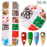 Snowflake Santa Claus Tree Nail Art Ornament Glitter Diamond