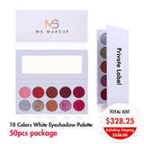 10 Colors White Eyeshadow Palette（50pcs package）